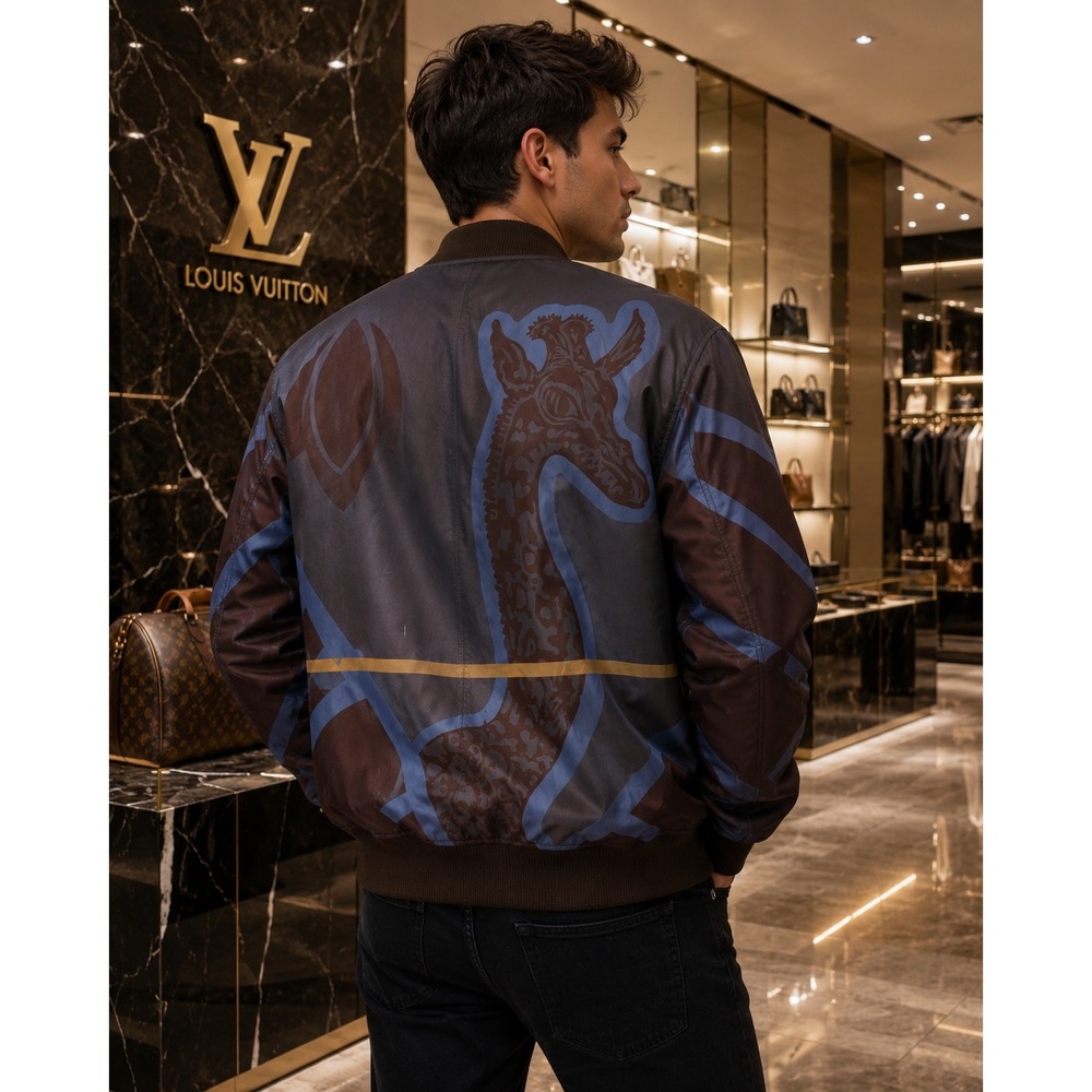 Louis Vuitton Chapman Brothers SS17 Reversible Giraffe Bomber Jacket Men S